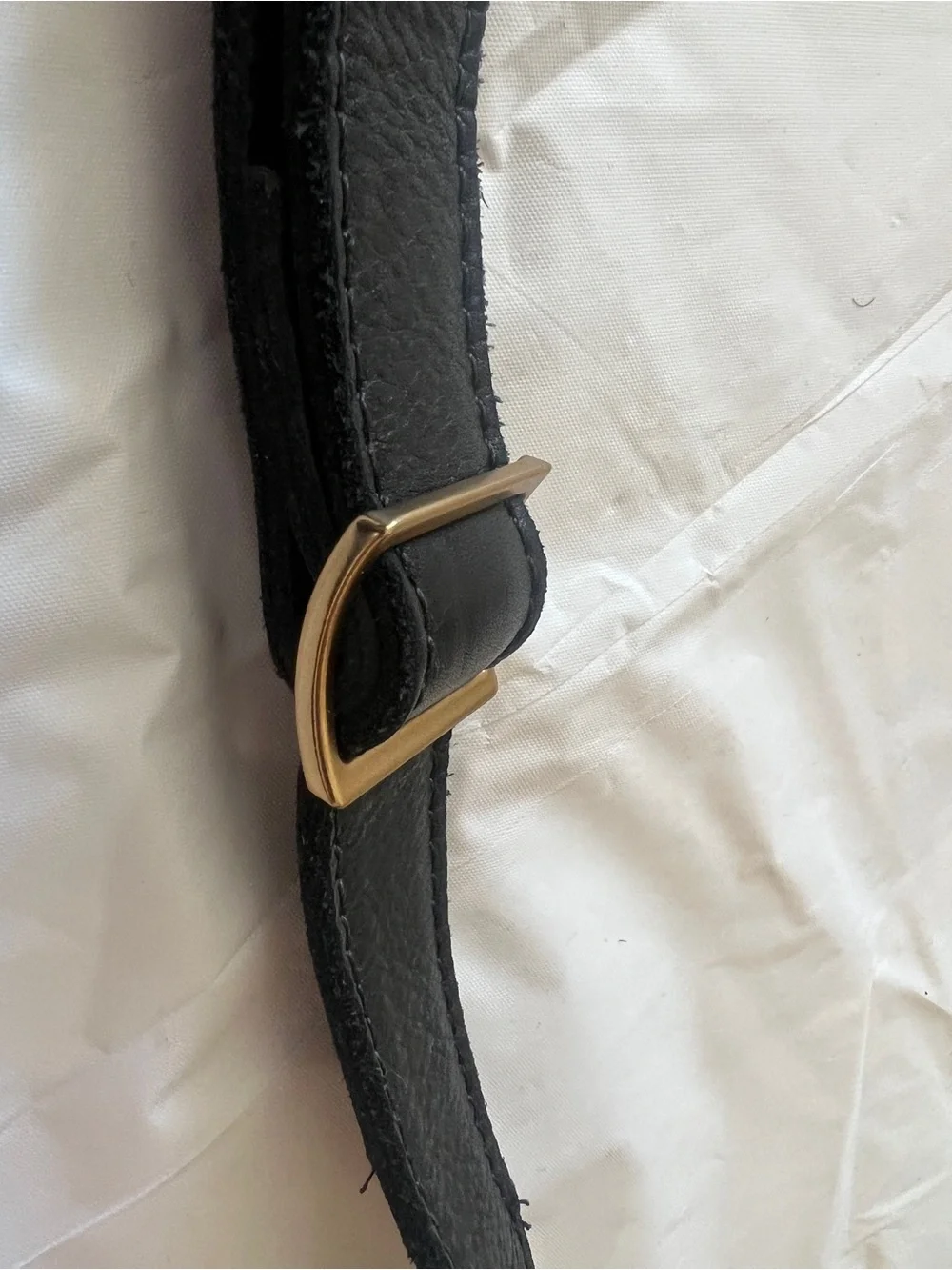 Margot Black Leather Crossbody with Gold Zippers